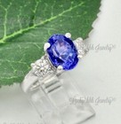4.80 ct 14k Solid White Gold Ladies Natural Tanzanite Diamond Ring  3 stone — photo 3