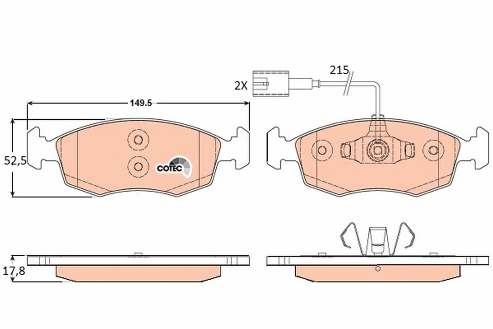 Plaquettes de frein Fiat Punto 1.2 en céramique haut de gamme anti-vibration