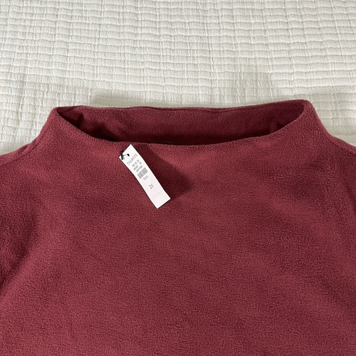 Talbots Womens Top Sweater 2X Burgundy Funnel Neck Puff Sleeves Athleisure NWT - Picture 4 of 12