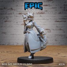 Kitsune Spirit Warrior A by Epic Miniatures RPG D D Pathfinder 3D Print