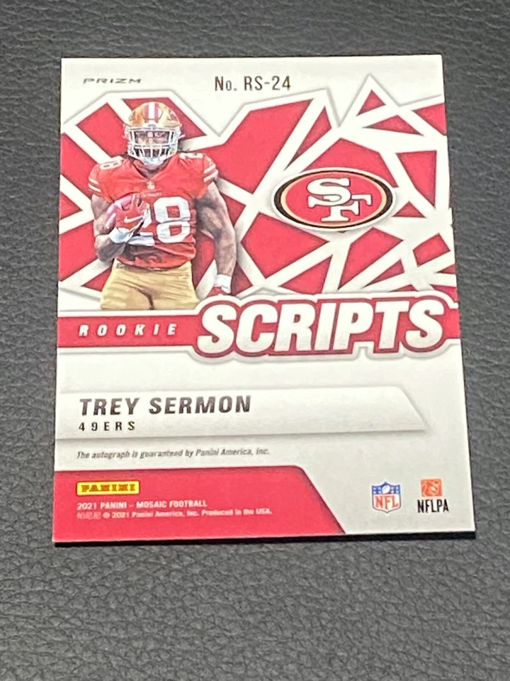 2021 Trey Sermon Rookie Scripts Mosaic Prizm Auto SP #RS-24 San Fransico 49ers - Image 2 of 4