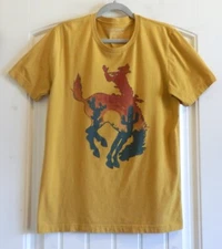 Rowdy Crowd Western Rodeo Womens Mustard Yellow Bowie Bronc T-Shirt Tee Top SZ M
