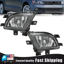 Fit 2015-2018 VW Volkswagen Jetta Front Bumper Clear Lens Fog Light Lamp Pair