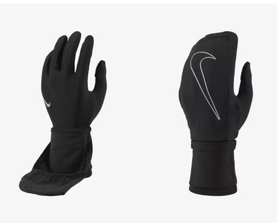 Nike Men s Storm Fit Convertible Gloves Running Black Athletic Glove Size Medium