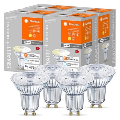 4 x Ledvance Smart+ Glas Reflektor 4,9W = 50W GU10 350lm warmweiß Dimmbar WiFi