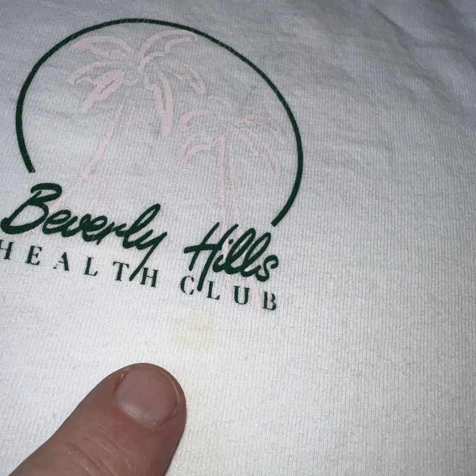 Camisa De Colección Años 90 Beverly Hills Hotel & Bungalows Health Club Spa XS Blanca Rara Foto 4 de 4