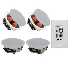 6.5 In. Bluetooth In-Wall and Ceiling 600W 2-Way Flush Mount Speakers with Wall