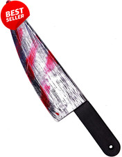 Fake Bloody Butcher Knife Prop Realistic Halloween Costume Cosplay Safe - US