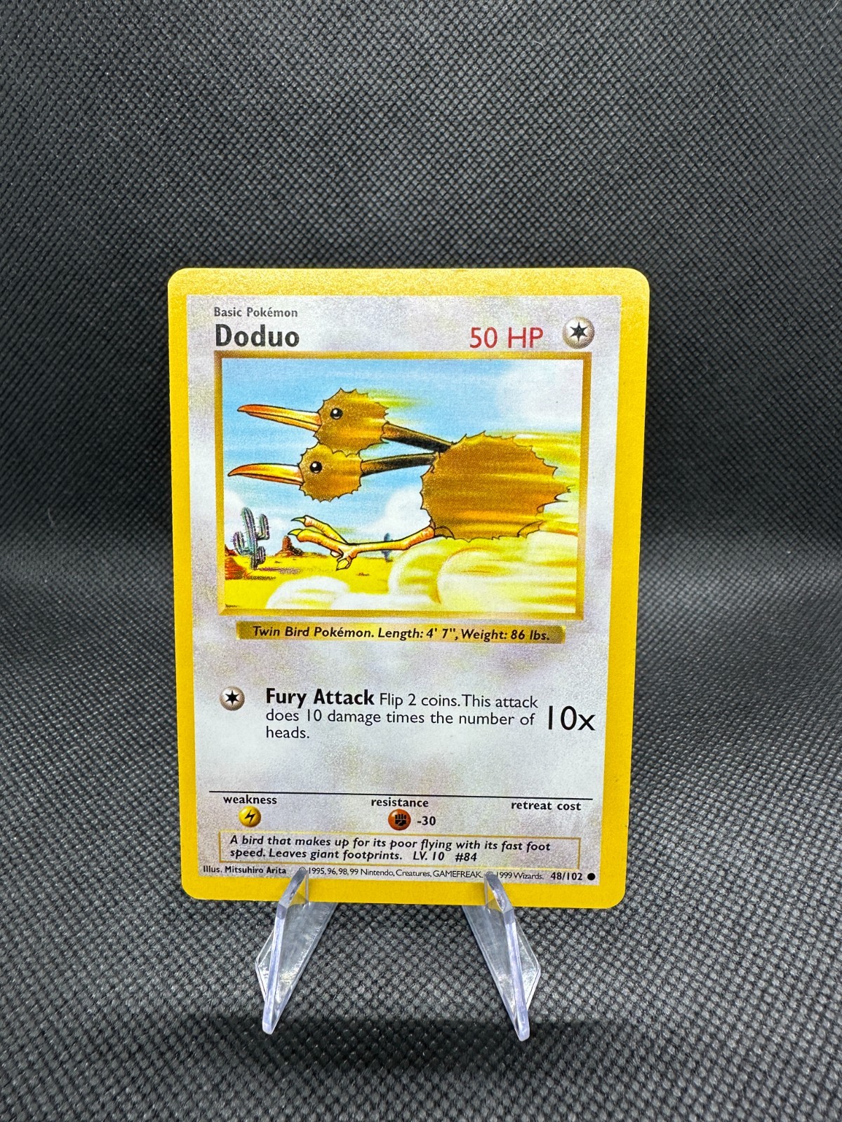 Doduo 48/102 Base Set Shadowless Vintage Pokemon WoTC 1999 LP-NM