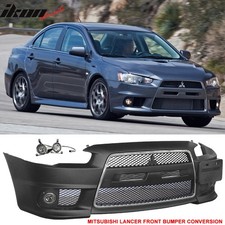 Fits 08-15 Mitsubishi Lancer Evo Style Front Bumper Cover Grille Fog Covers Fits 08-15 Mitsubishi Lancer Evo Style Front Bumper Cover Grille Fog Covers