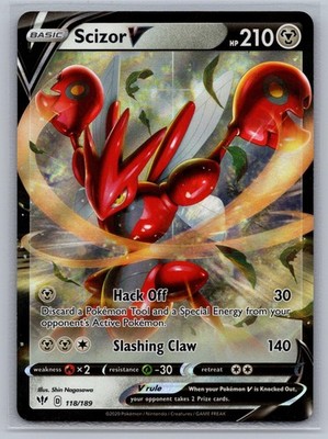 Scizor V 118/189 Holo V Rare Darkness Ablaze Pokemon Near Mint