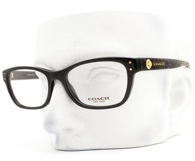 Coach Eyeglasses HC 6082 5353 Glasses Black on Shimmery Leopard 53mm with Case