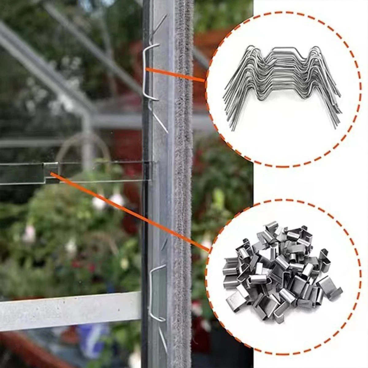 100 pz Clip per Vetri per Serra in Acciaio Inossidabile Z W Clip di