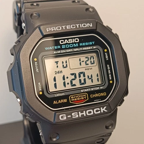 Vintage 1987-1994 Casio G-Shock DW-5600C (691) Mens Watch New Bezel, Strap & Bat
