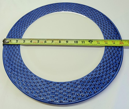 Tiffany & Co BASKET WEAVE Blue Italy Earthenware 16” Chop Plate Platter MINT - Bild 7 von 12