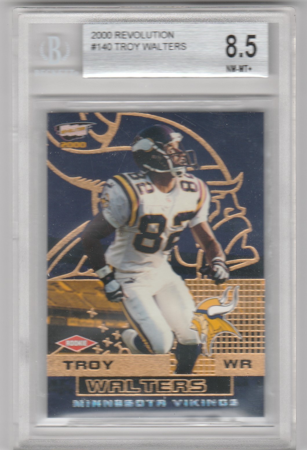 2000-Revolution FB #140 Troy Walters R.C. Beckett Graded 8.5 #43/300