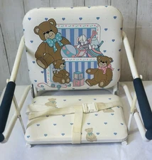 Vintage Graco Tot Loc Lock Clip On Table Top High Chair Booster Seat 90s Bear
