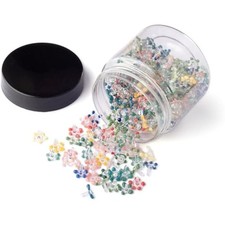 100 PCS Daisy Flower Glass Beads with Storage Jar Thicker and Consist