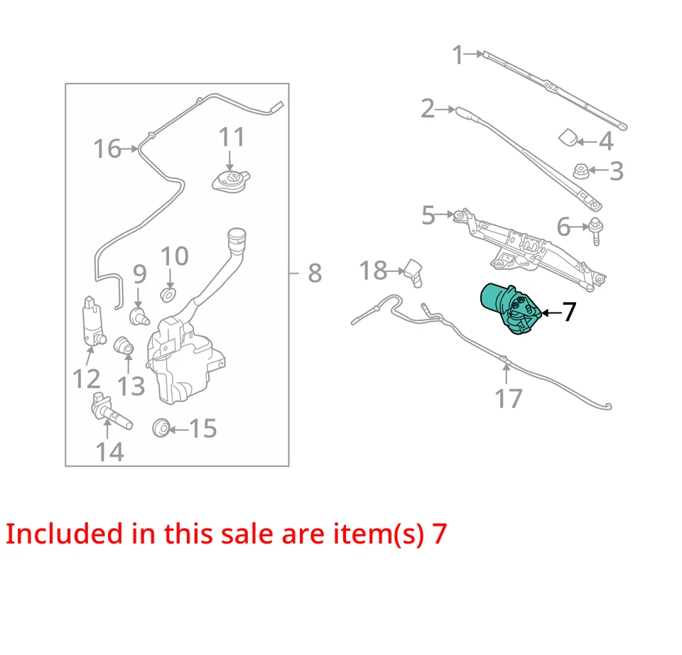 Motor limpiaparabrisas compatible con 13-19 TAURUS 434604 Foto 3 de 4