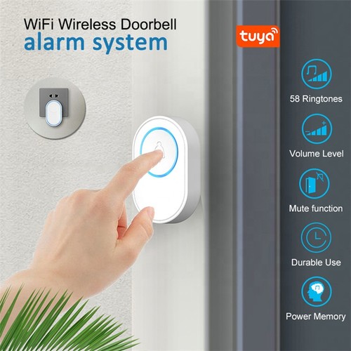 For Tuya Wifi Smart Doorbell Alarm 2 in 1 Indoor Wireless Alarm System Sensor