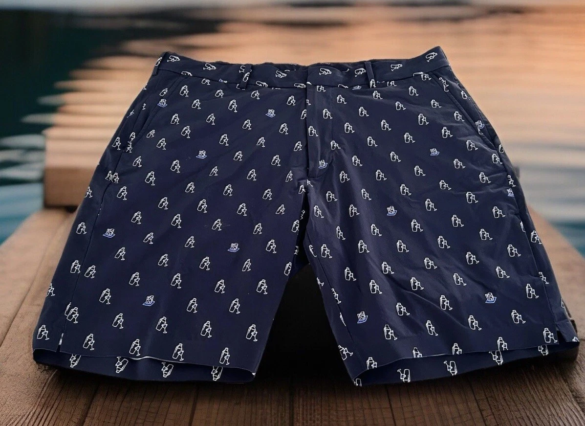 EUC Polo Golf Ralph Lauren Men’s 36 Lined Shorts Blue Martini Print-Happy Hour