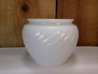 Vintage E.O. Brody Co Cleveland OH USA G107 White Milk Glass Swirl Planter