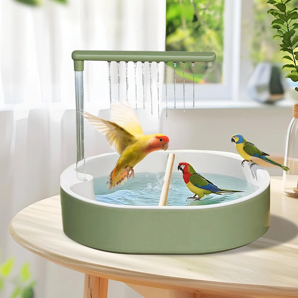 Bañera Automática para Pájaros Bañera para Loros con Ducha Bañera para Pájaros Bañera para Duchas Foto 3 de 4