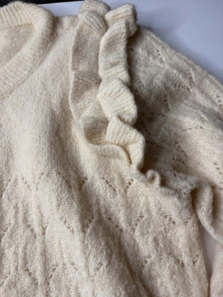 Cupcakes y Cachemira Suéter Mujer Ropa Volantes Botón Cárdigan Tejido Top Talla M Foto 4 de 4