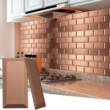 100 Pcs Copper Peel and Stick 3D Subway Backsplash Tiles for Home Decor
