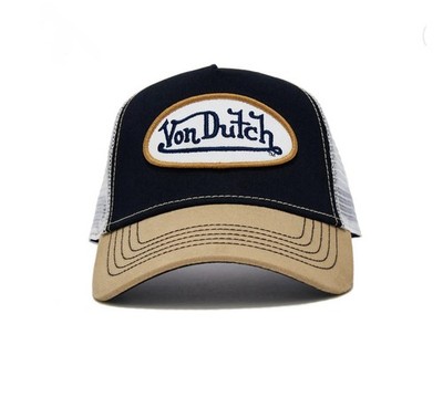 Von Dutch Classic Trucker Hat Canvas 706 Navy Tan NWT
