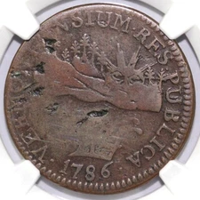 1786 1c RR-7 "Vermontensium" Vermont Colonial Copper NGC VF 25