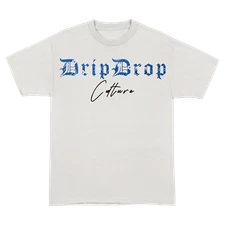 White Tee Shirt Blue Bandanna Print