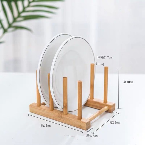 Bamboo Wooden Dish Rack Drainer Plate Holder Drying bowls rack stand 竹碗碟架 - Picture 11 of 15