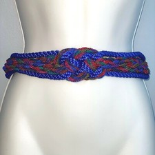 NWT Vintage 80's Katherine Accessories Rope Knot Woven Stretch Belt Wide Medium