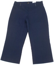 JM Collection Capri Pants Womens size OX Dark Blue Pull On Tummy Control 32X22 