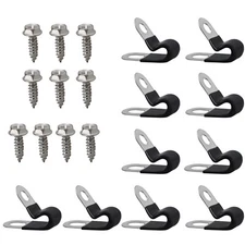 10Pcs Brake Line Clips with Self-Tapping Screws for 3/16" Tube Line
