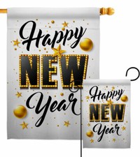 Happy New Year Garden Flag Winter Decorative Small Gift Yard House Banner
