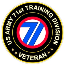 US Army 71st Training Division Veteran Bumper Sticker Military Vinyl Decal 5"