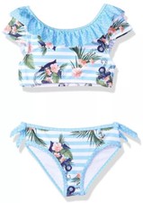 Jantzen Girls Size 4 Neo Nautical Tropical Anchor Print 2 Piece Bikini 38 New