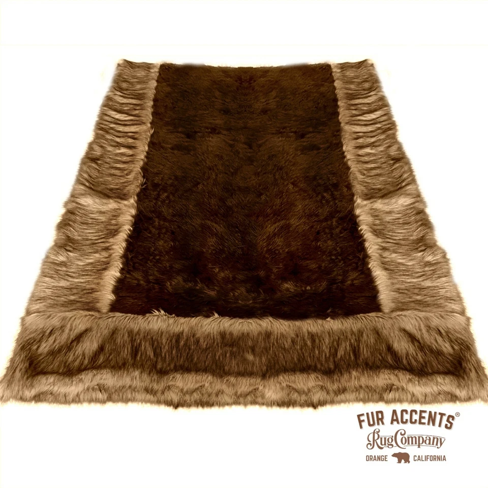 Wolf, Coyote Border Brown Throw Blanket, Bedspread, Fine Faux Fur, Minky Lining - Image 4 of 4
