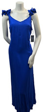 Vince Camuto Dress Womens Medium Blue Sleeveless Bow Vneck New