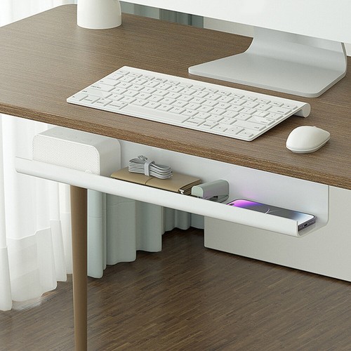 Under Desk Cable Management Tray Cord Organizer for Home Office (White) - Afbeelding 7 van 12