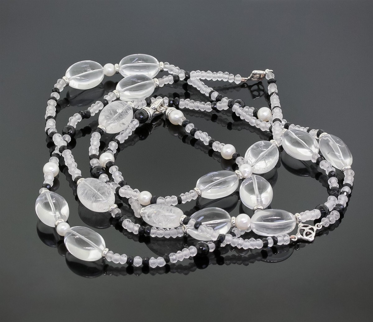 Tweejoux Bead Wrap Necklace Sterling Silver Quartz, Pearl