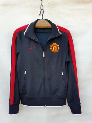 Manchester United Track Jacket Mens Small Black Nike Football