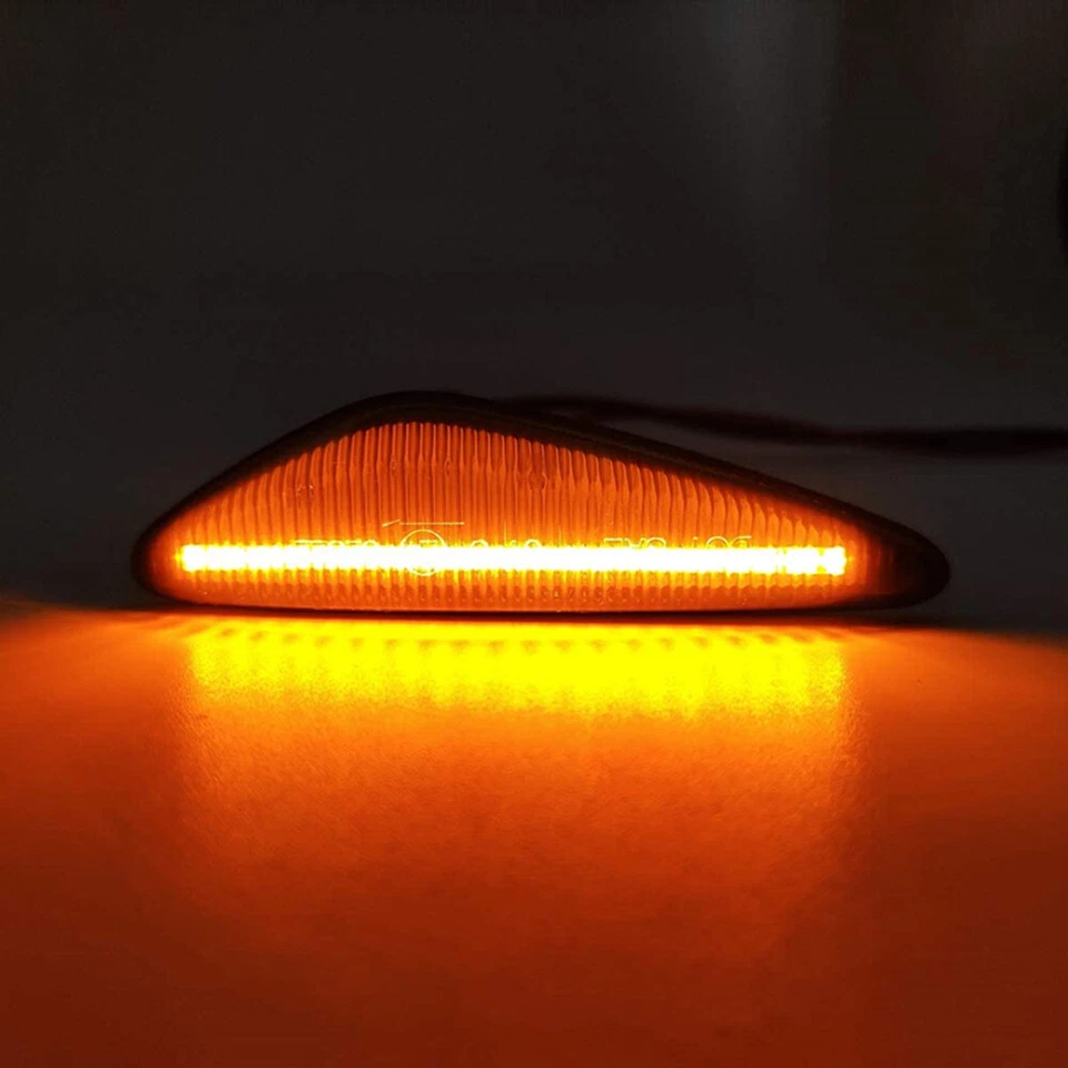 [HUMO OSCURO] Lámpara de luz con marcador lateral dinámico ámbar para Mazda MX5 Miata RX8 2x Foto 3 de 4