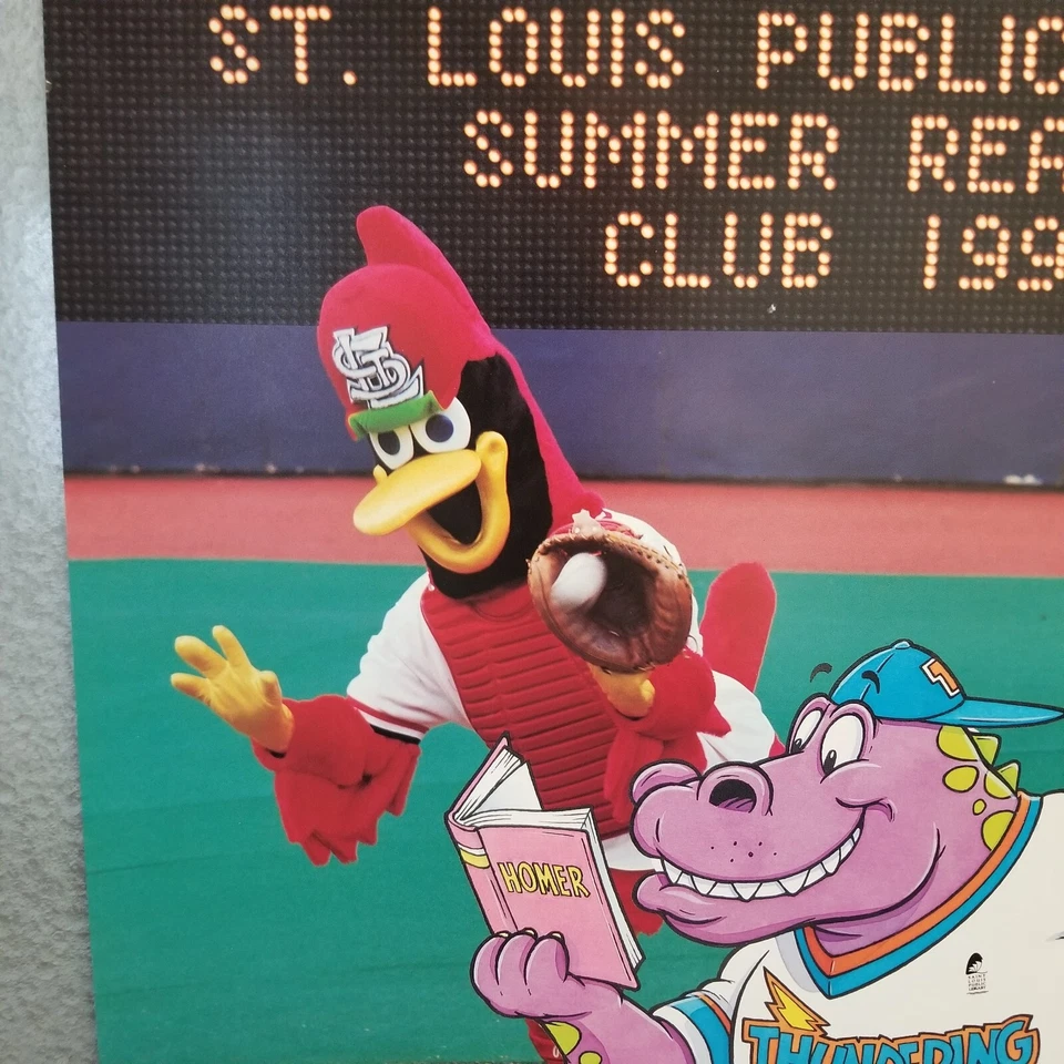 St. Louis Cardinals Fredbird Library Summer Reading Club 1992 Be a Sport Poster - Image 4 of 4