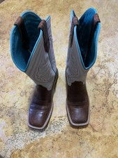 ariat vaquera women's khaki with sunset purple double welt square toe western boots