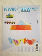 Kwik Sew 4076 Baby Nursery Mobile Pattern Birds Cars Infant Shower Gift K4076