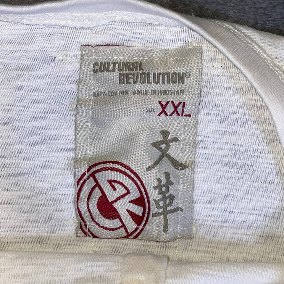 Cultural Revolution Shirt Men's XXL Long Sleeve Button Up Neck Two Pocket Beige - Image 3 of 4