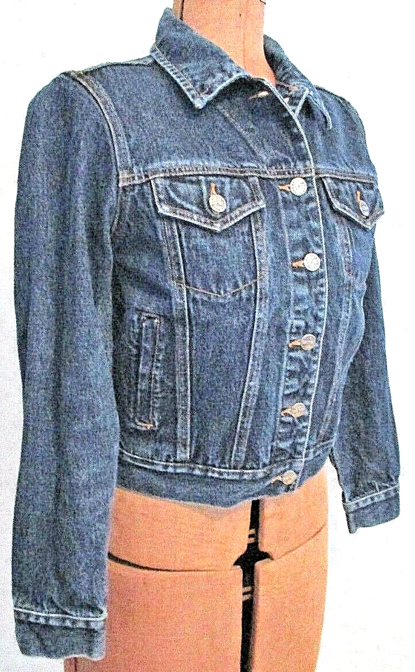 Chaqueta/Talla S Jean Azul Oscuro ARIZONA Denim Metal Logotipo Repujado Botones Bolsillos Foto 4 de 4